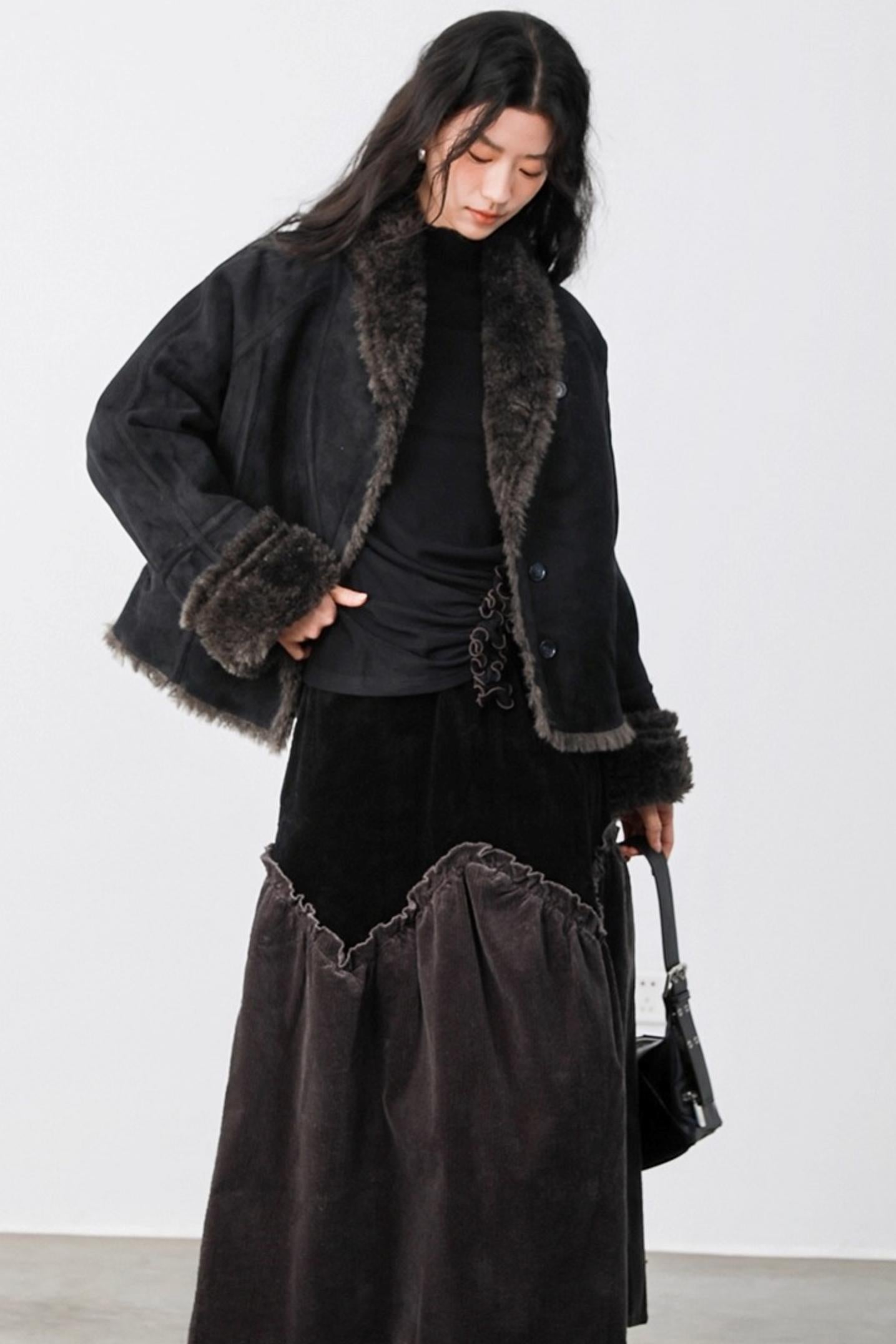 Black Velvet Suede Jacket