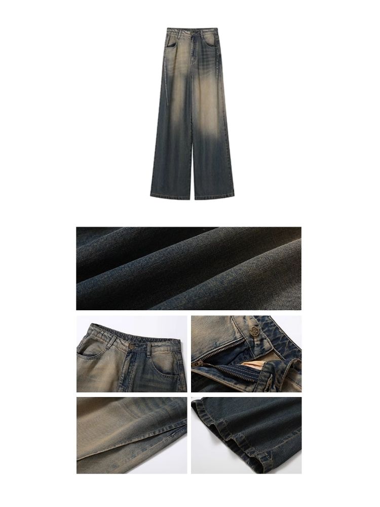 Straight wide leg jeans