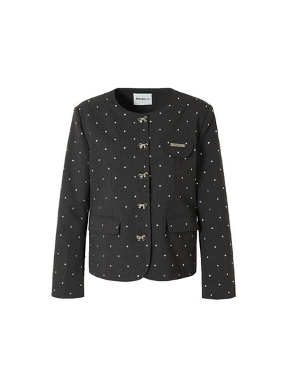 Black Dot Collarless Jacket