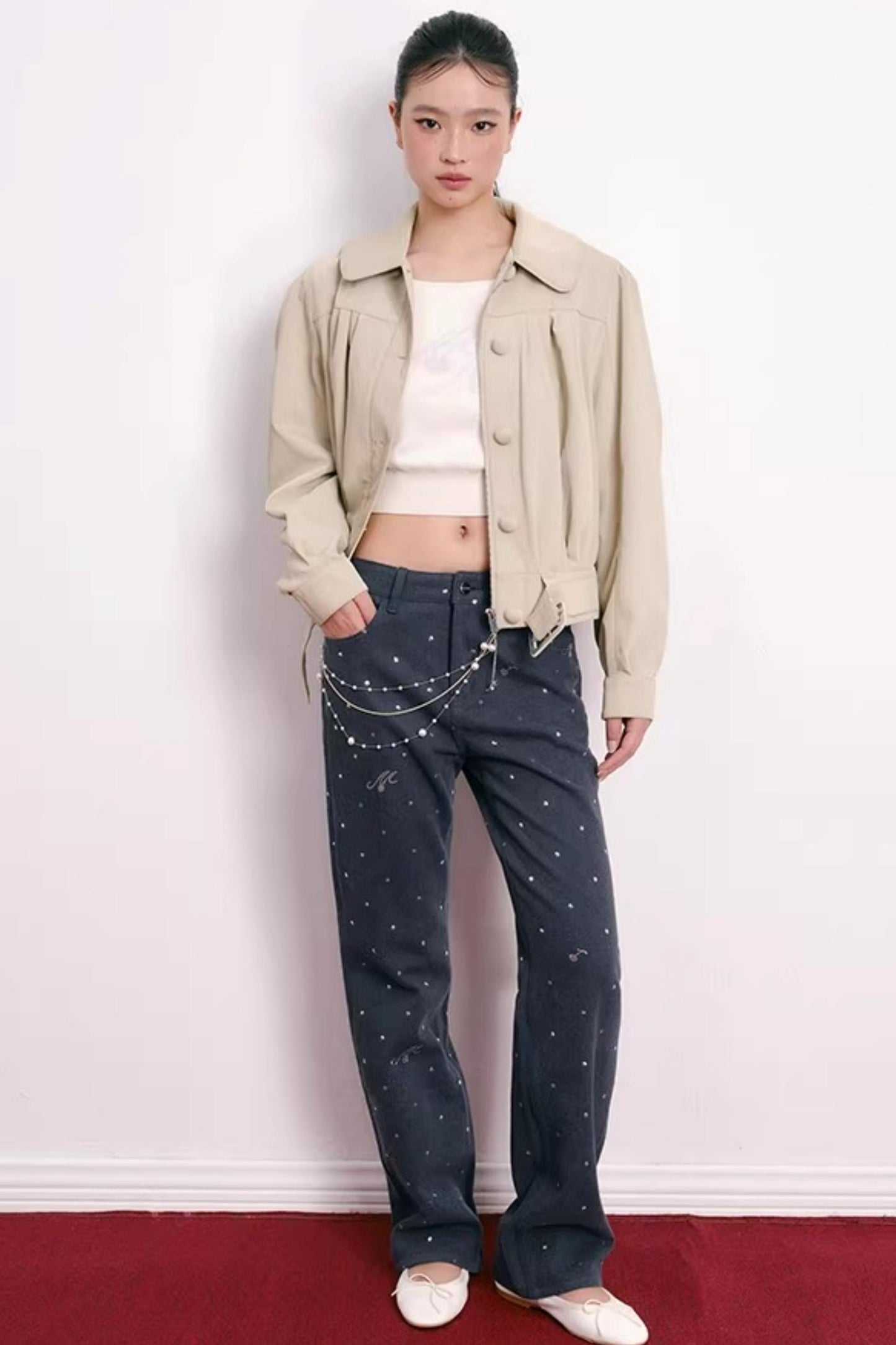 Cherry Jacquard Merino Wool Top