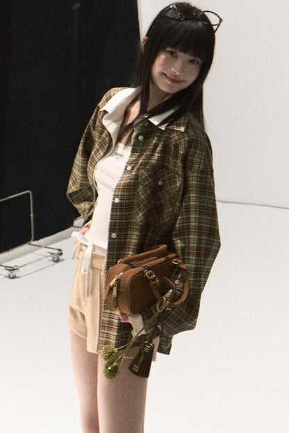 Vintage Striped Texture Two-Piece Shirt