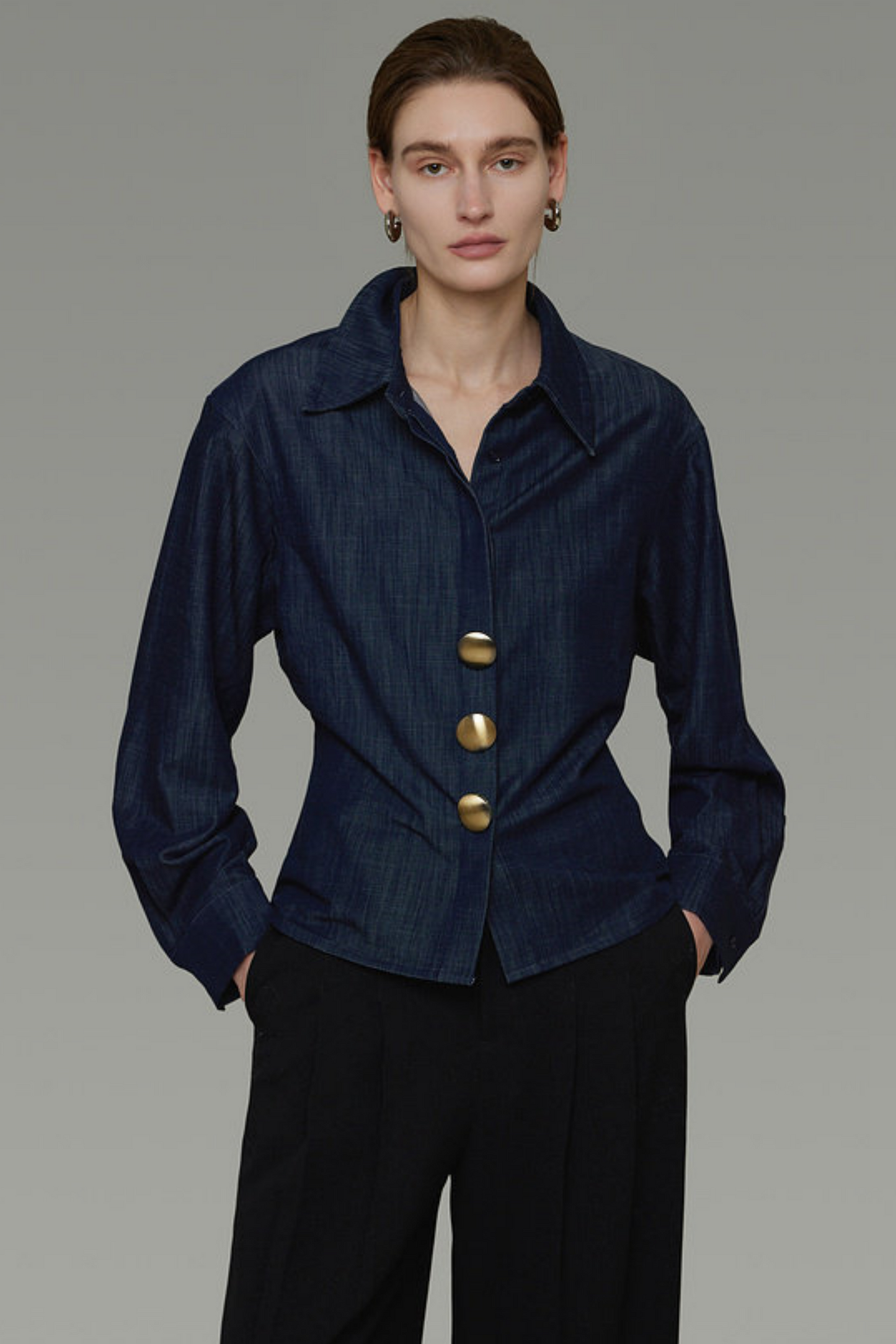 Vintage Denim Button Blouse