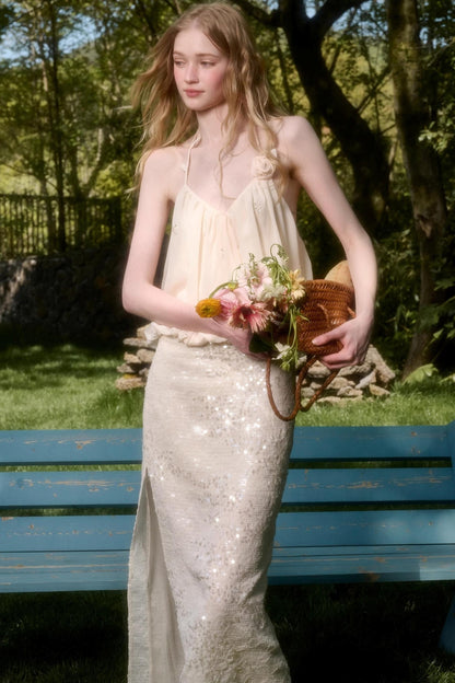 Elegant Starlit Top Skirt Set-Up