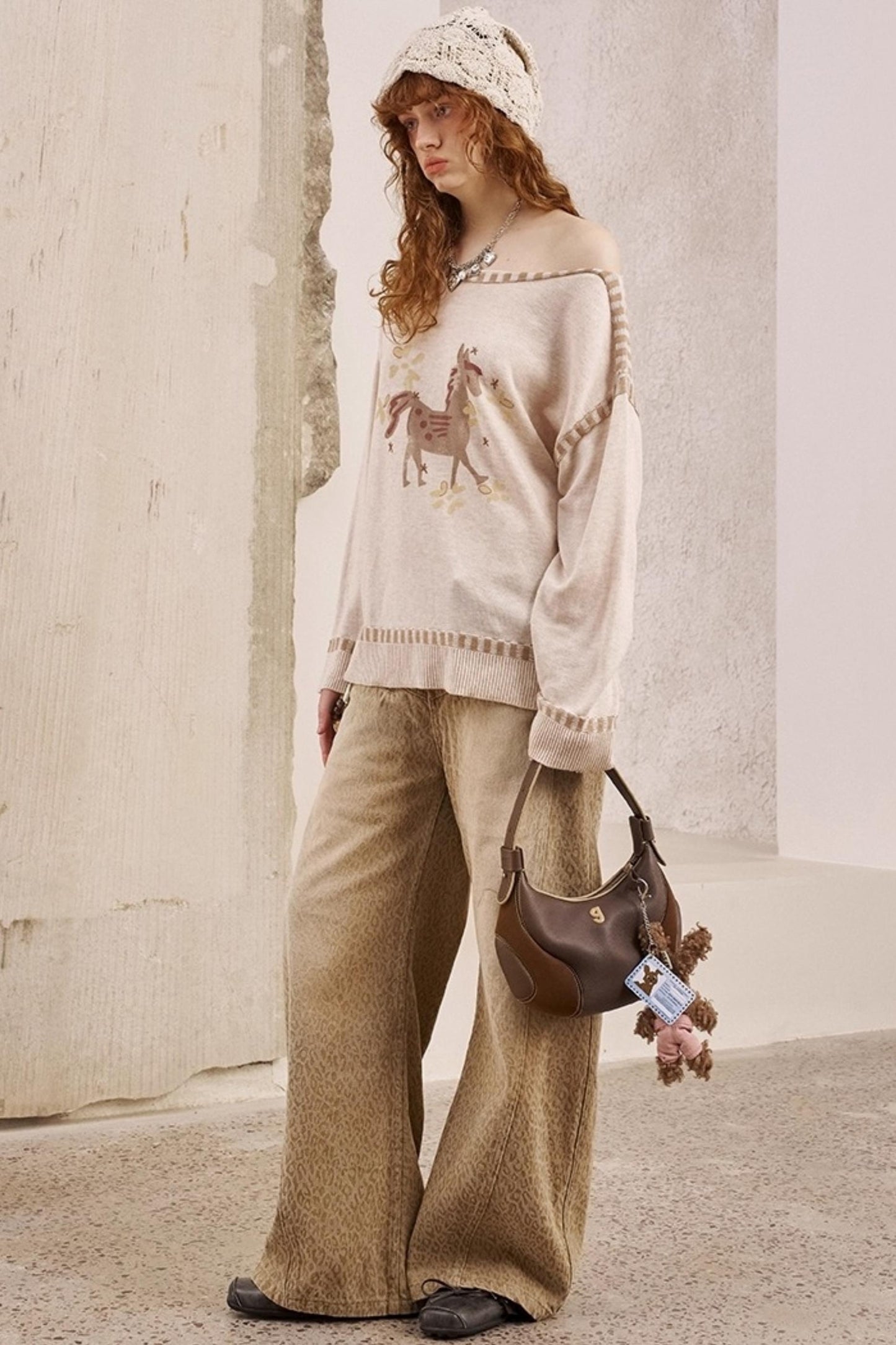 Leopard Print Straight Loose Pants