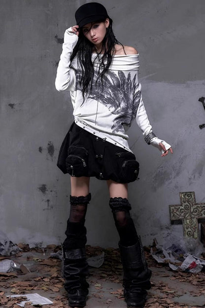 Wasteland Swing Collar Knitted Tops