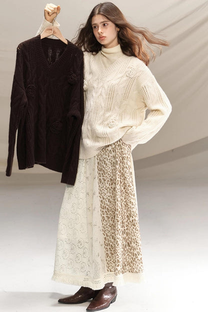 Raccoon Wool Crochet Sweater