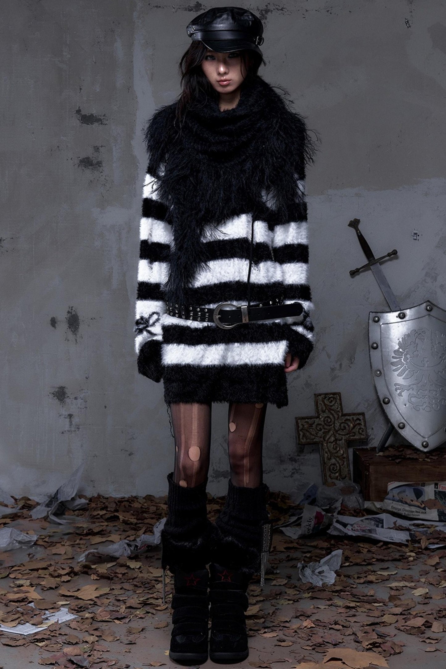 Vintage Street Punk Long Sweater