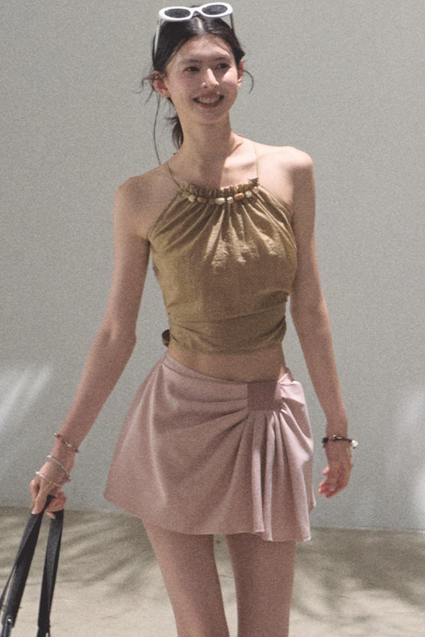 Floral Lace-Up Camisole