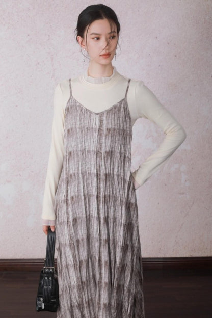 Chestnut Brown Patchwork Turtleneck Top