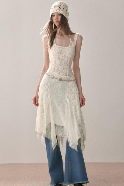 Lace Patchwork Strap Dress
