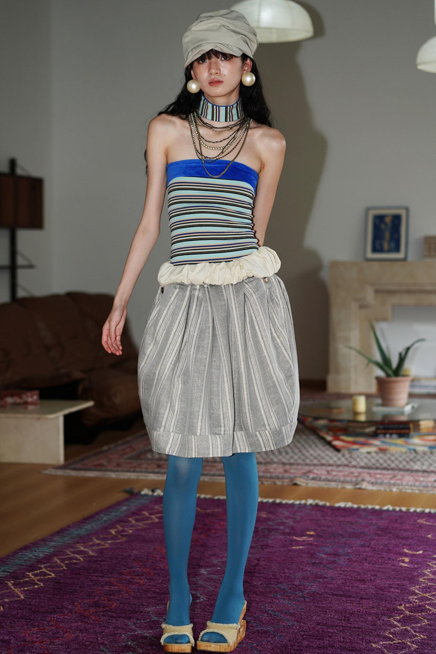 Vintage Striped Bandeau Set