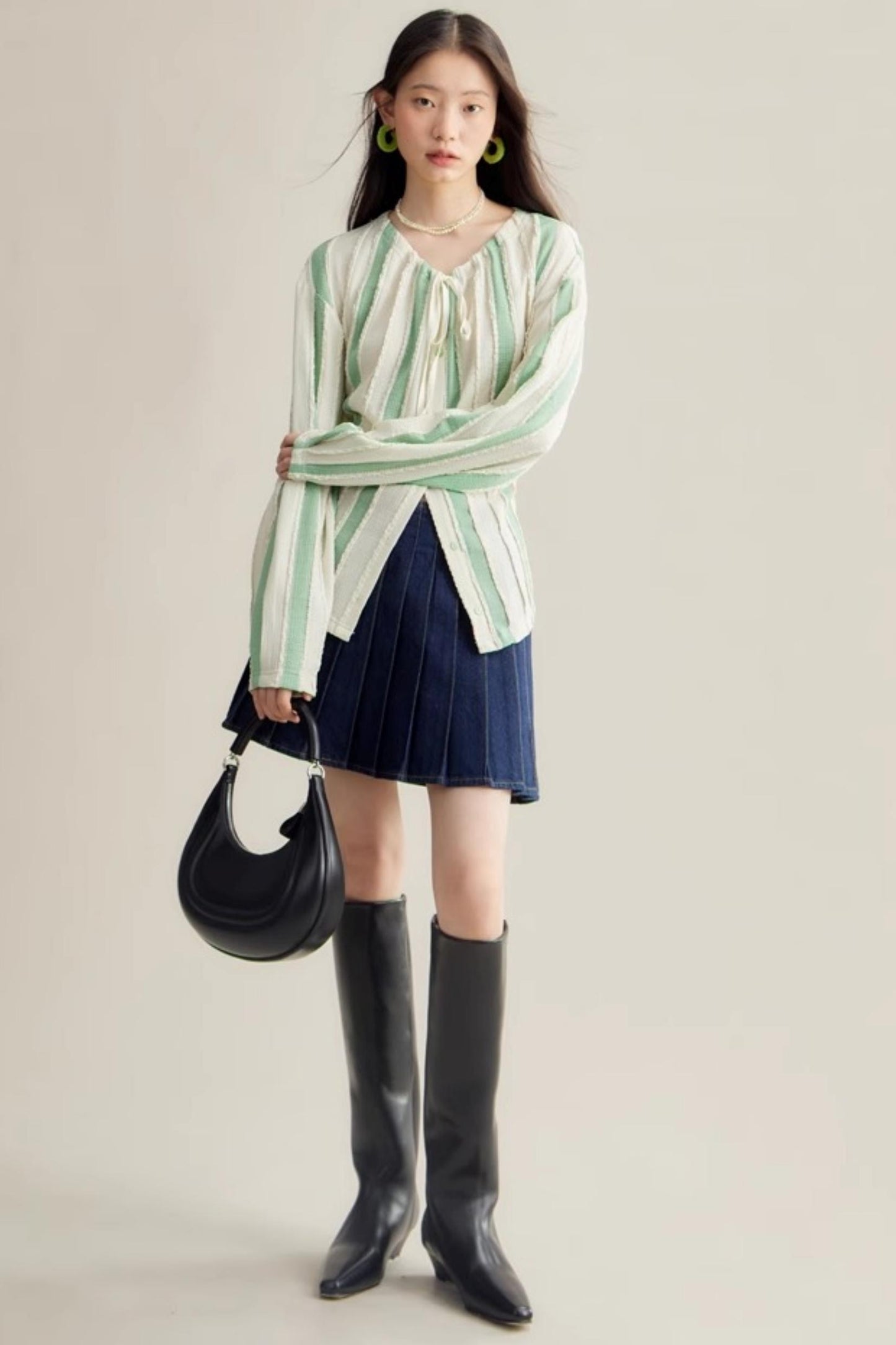 Elven Stripe Cardigan Skirt Set-Up