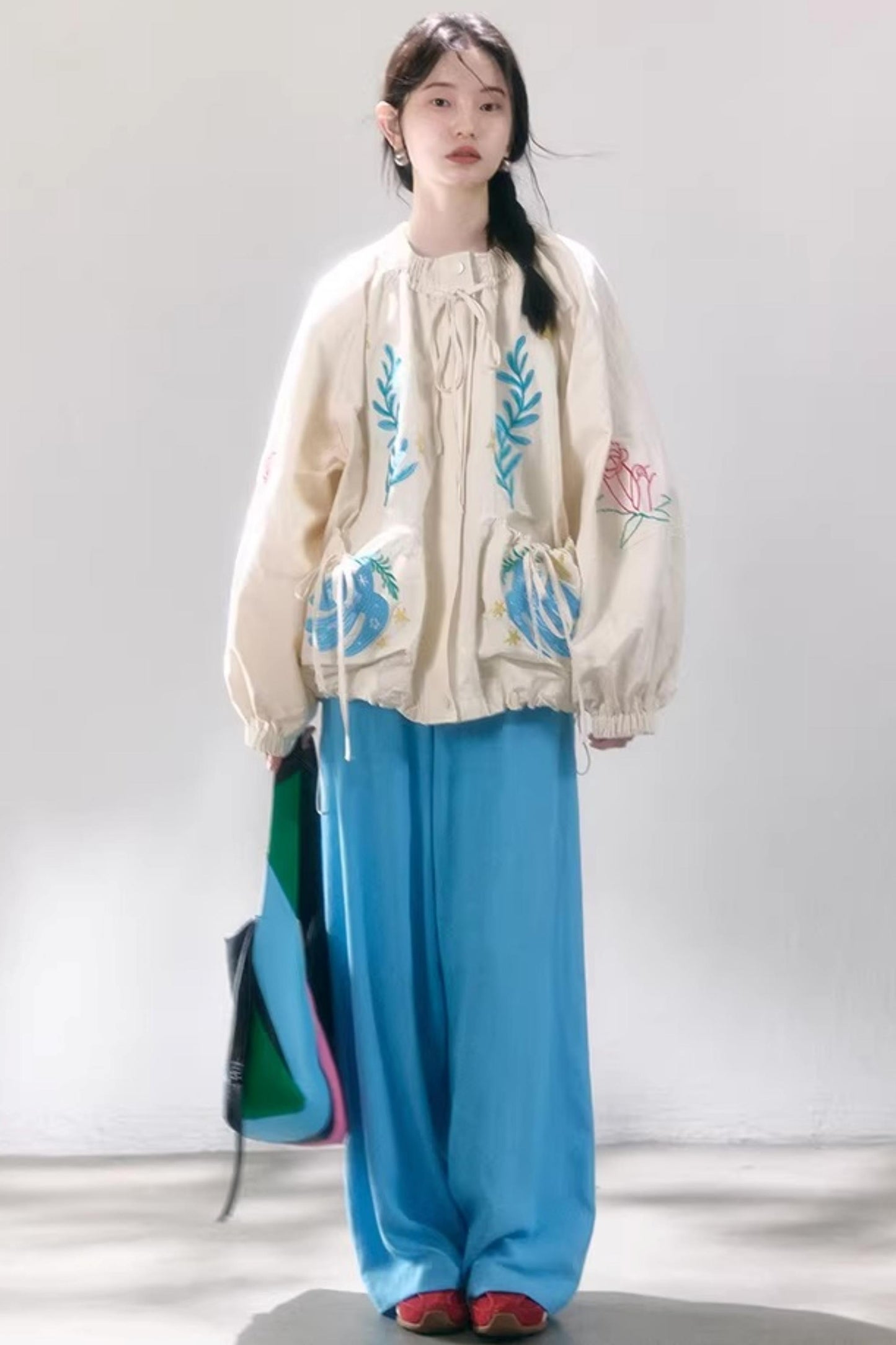 Linen Blend Wide-Leg Pants