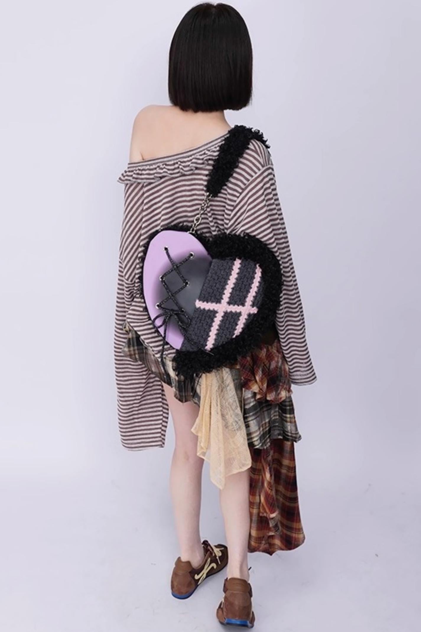 Graffiti Patchwork Heart Bag
