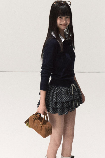 Shrine Plaid Woolen A-Line Skirt