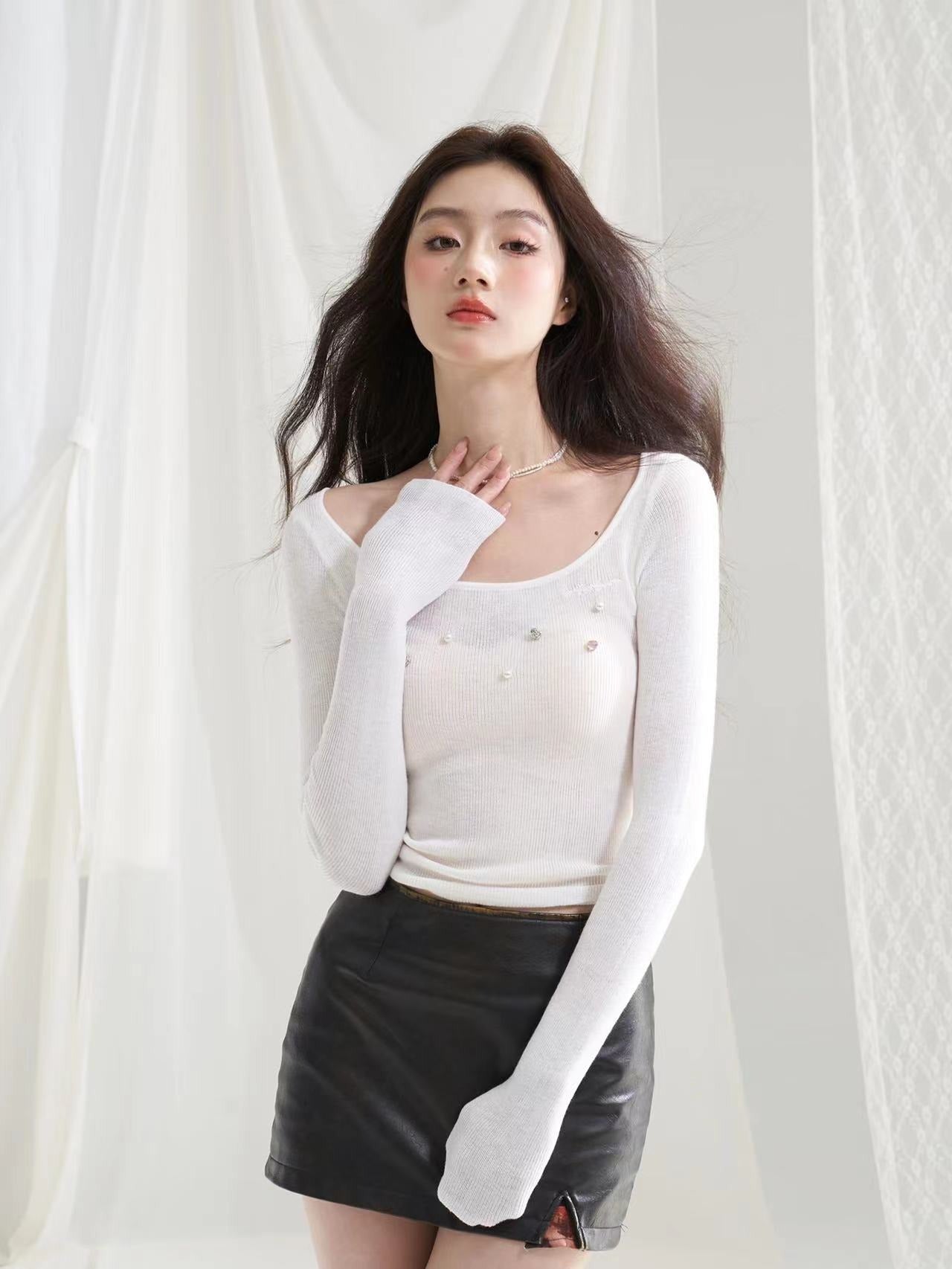 RunRunSweet wool knit slim long sleeve top