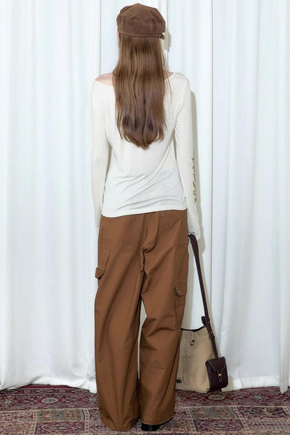 Vintage Printed U-Neck Slim T-Shirt