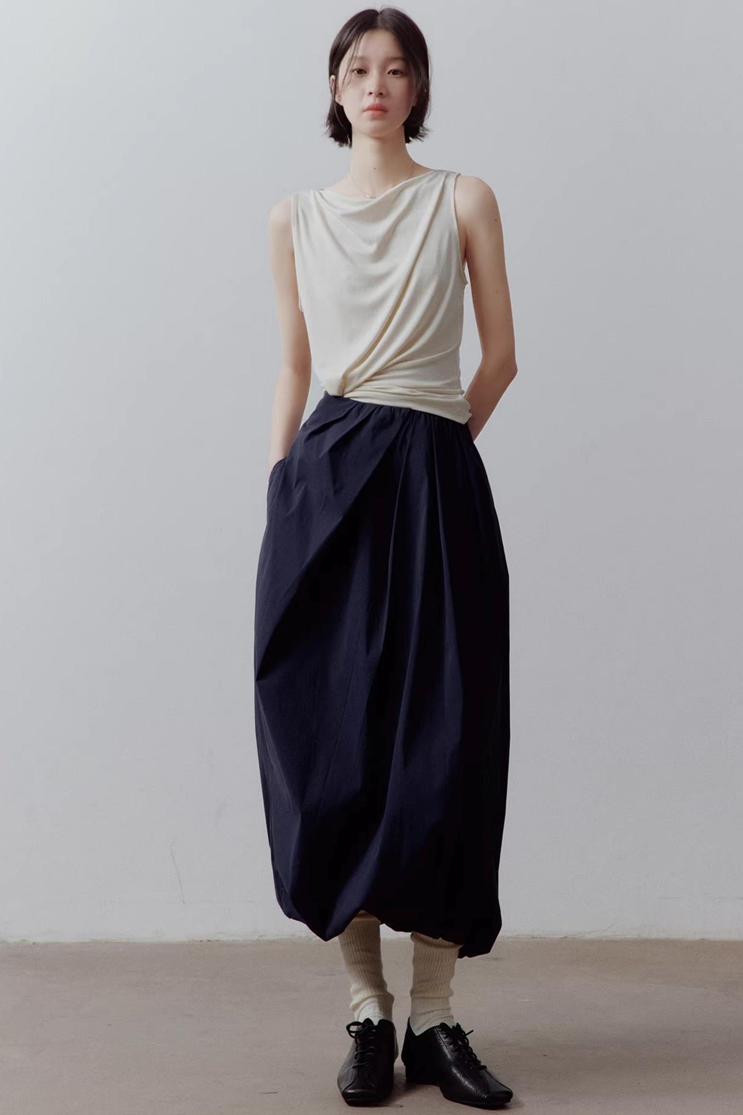 Draped Off-Shoulder Slimming Top