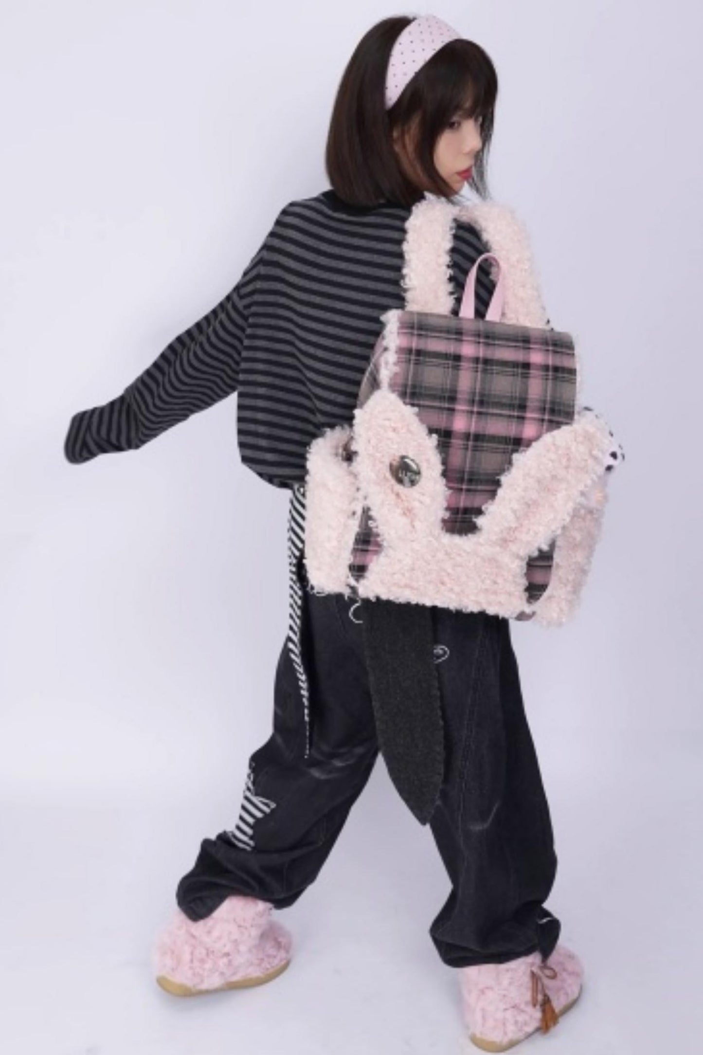 Furry Rabbit Ear Backpack