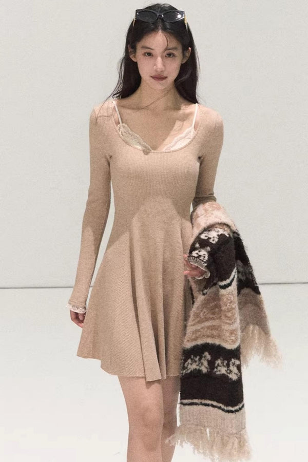 Striped Ballet Collar Dress