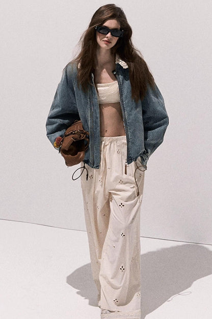 Vintage Crochet Denim Jacket Set-Up