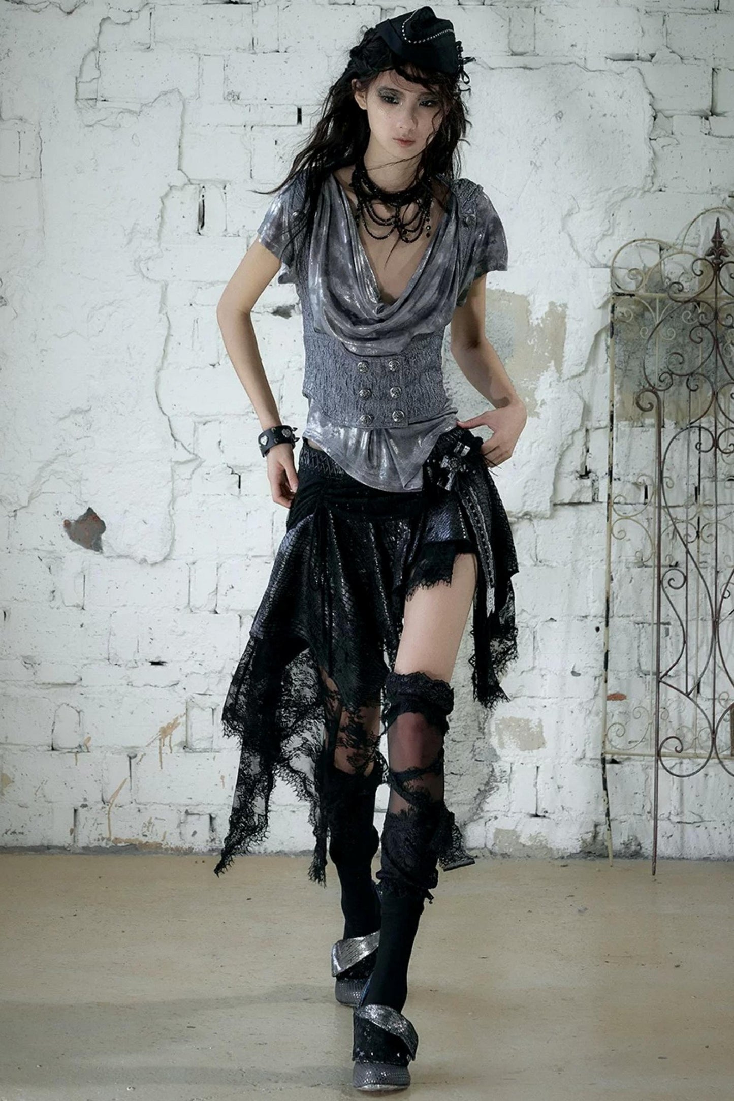 Baroque Velvet Lace Skirt