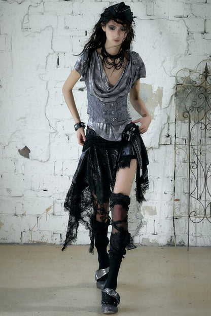 Baroque Velvet Lace Skirt