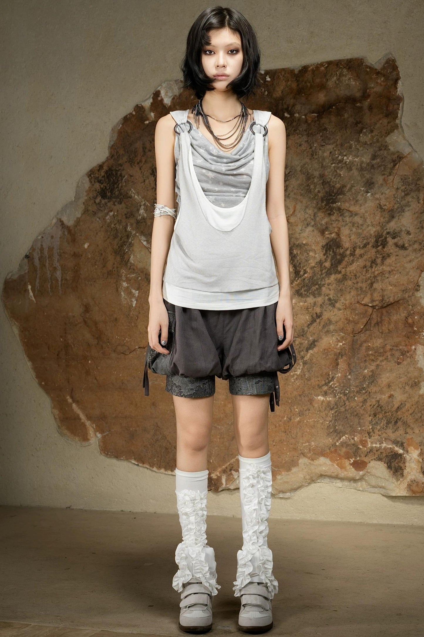 Asymmetrical Retro Sleeveless Vest