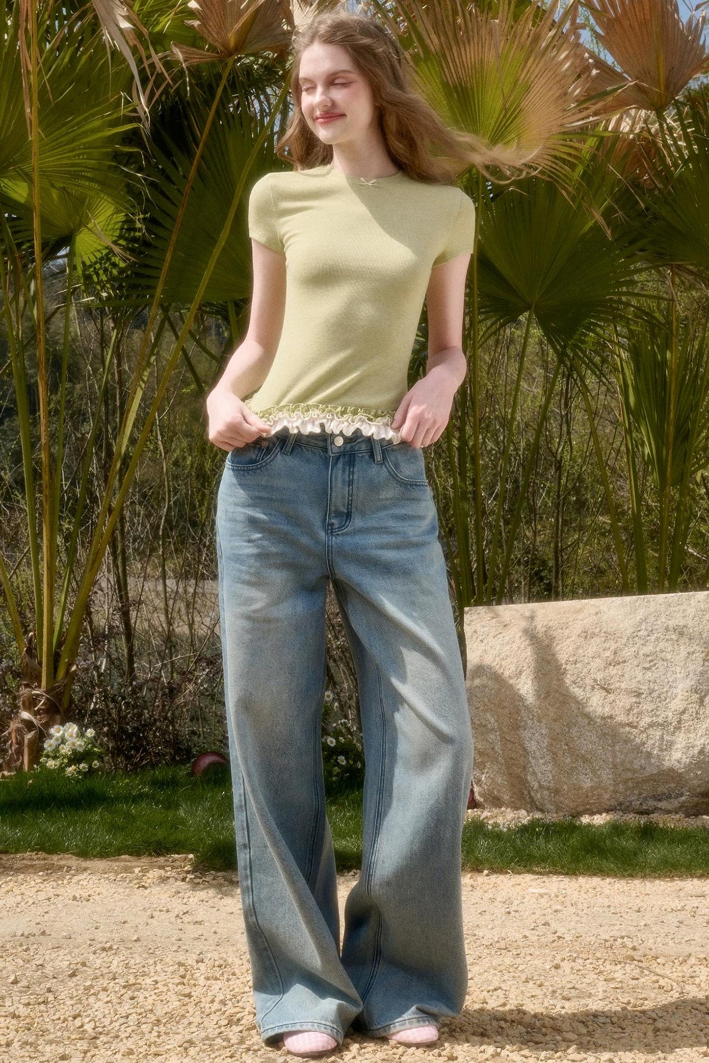 Comfortable Knit Lace Top