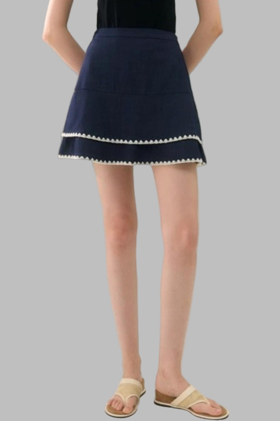 Island Tea Flower Embroidered Top & Skirt Set-Up