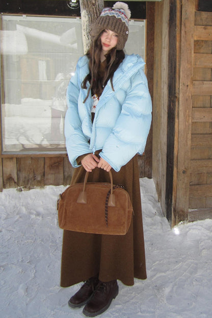 Three-Dimensional Pony Knit Top & Skirt Set