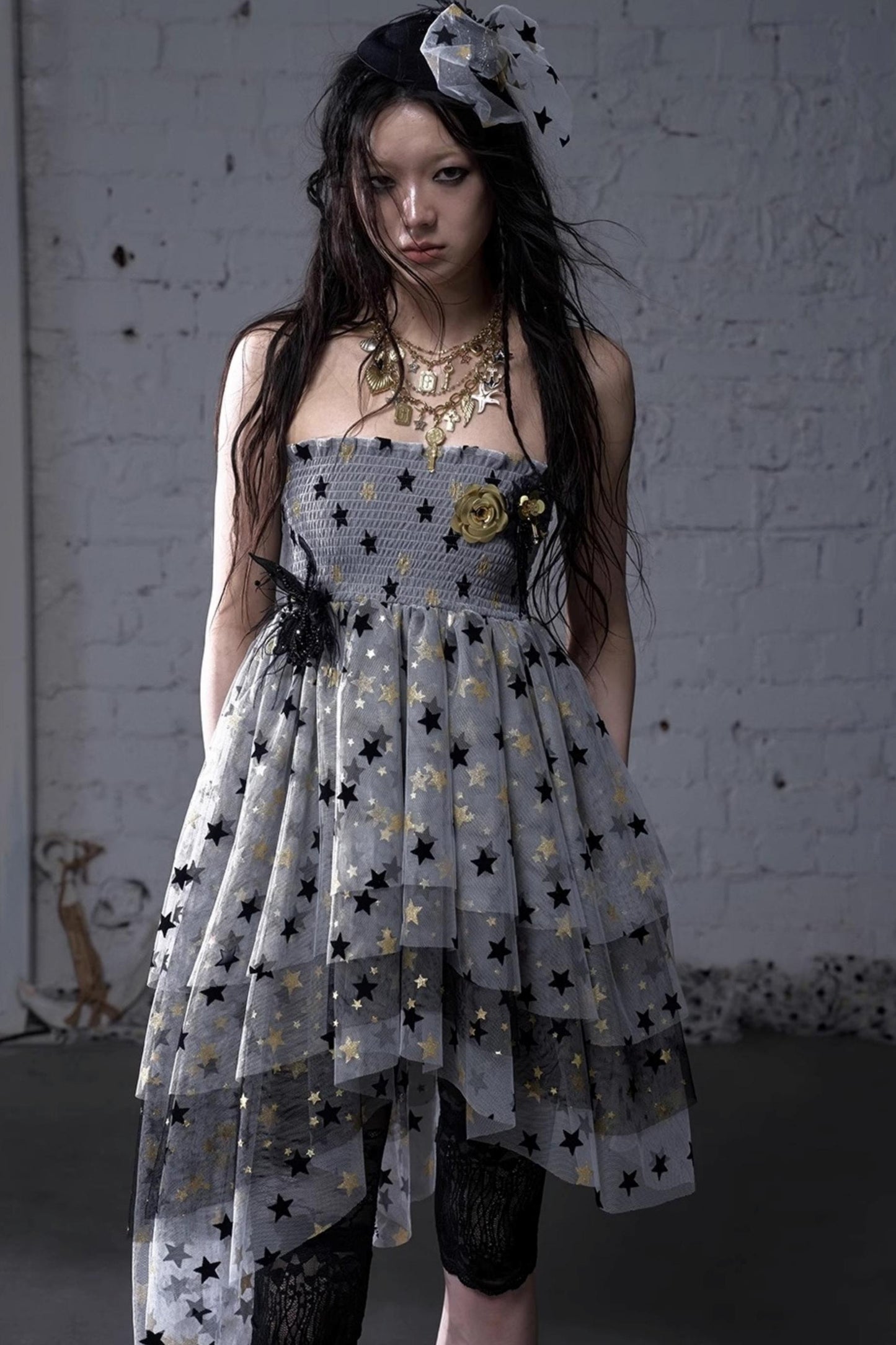 Dreamy Mesh Bustier Gown Dress