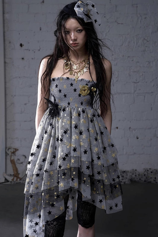 Dreamy Mesh Bustier Gown Dress