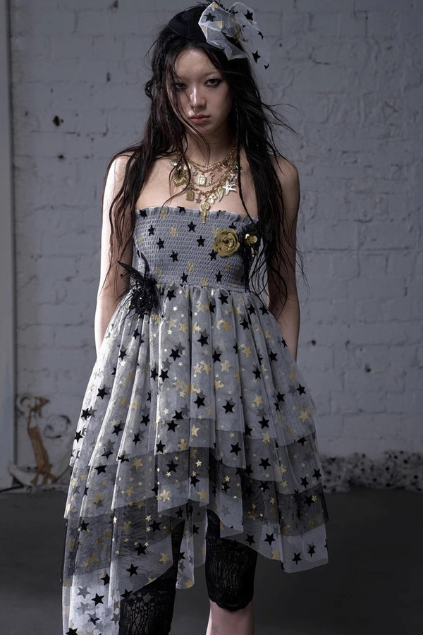 Dreamy Mesh Bustier Gown Dress