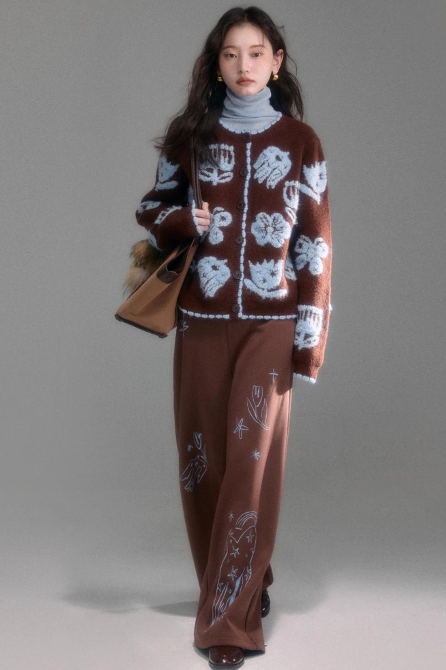 Velvet Jacquard Cardigan Set-Up