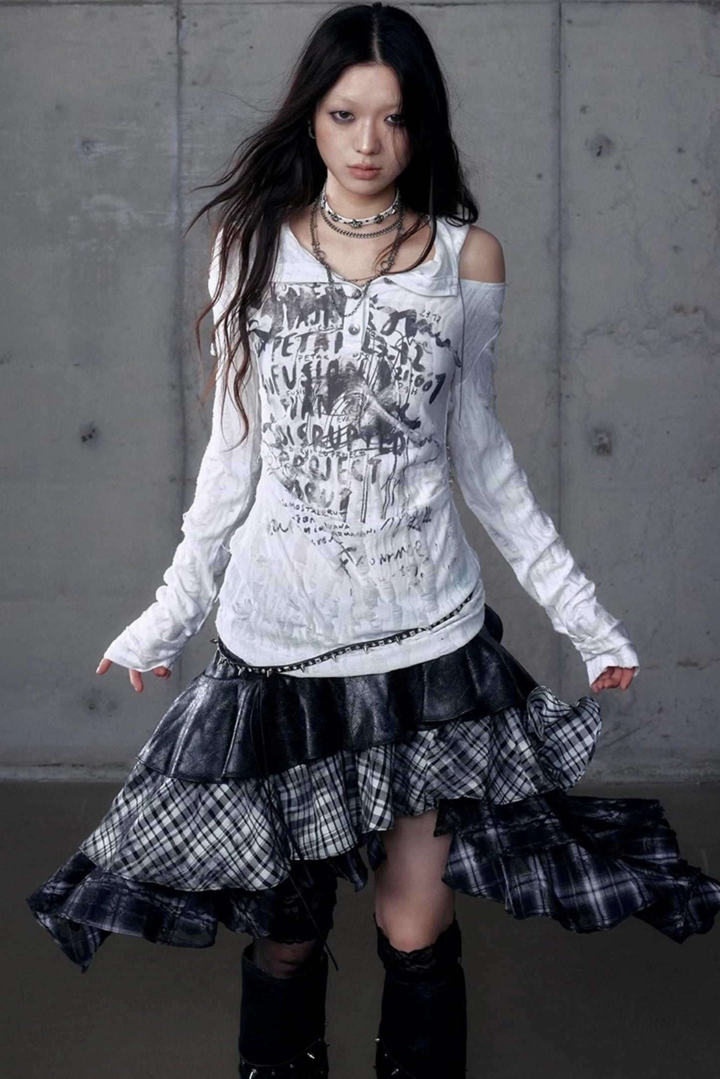 Vintage Punk Hooded Top