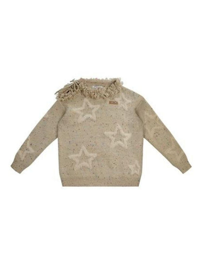 Wool stars strapless thick sweater