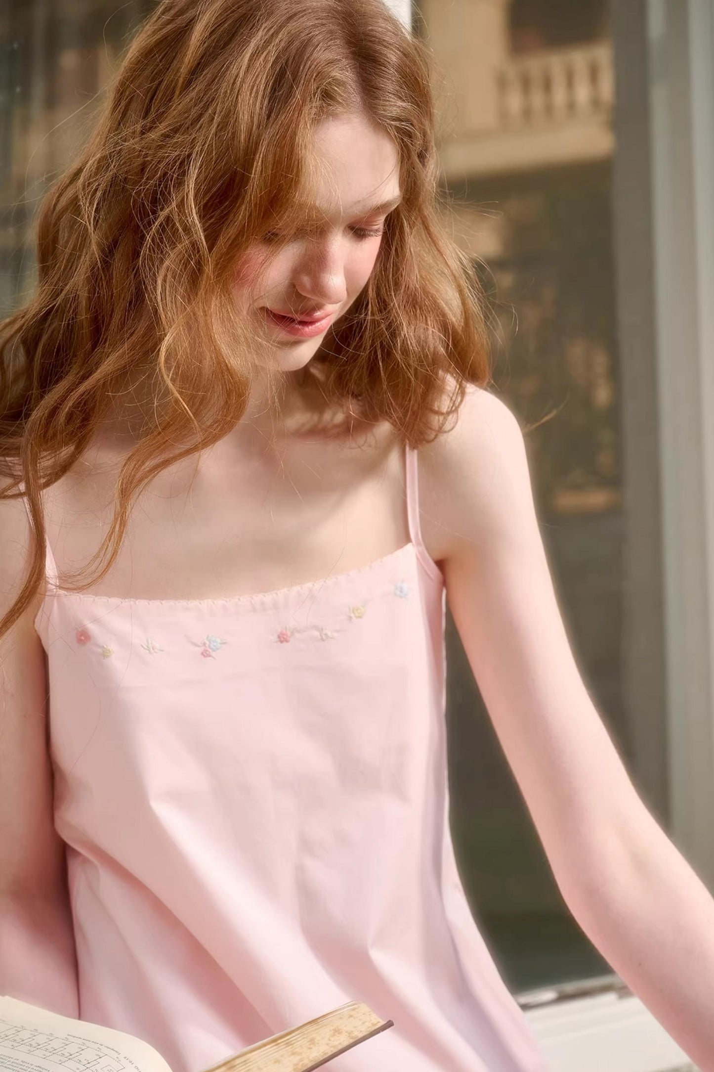 Baby Pink Cotton Dress Set-Up