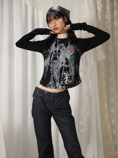 Punk Harajuku Print Long Sleeve T-Shirt