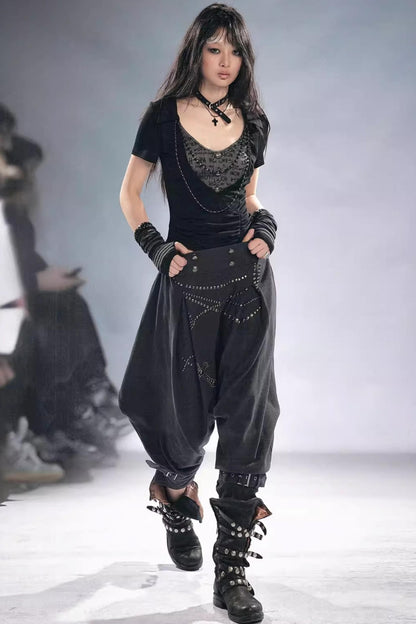 Punk Echo Faux Two-Piece Top