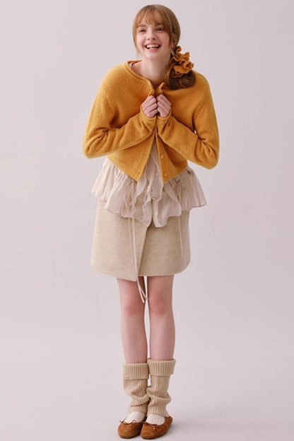 Lyocell Ruffled V-Neck Shirt