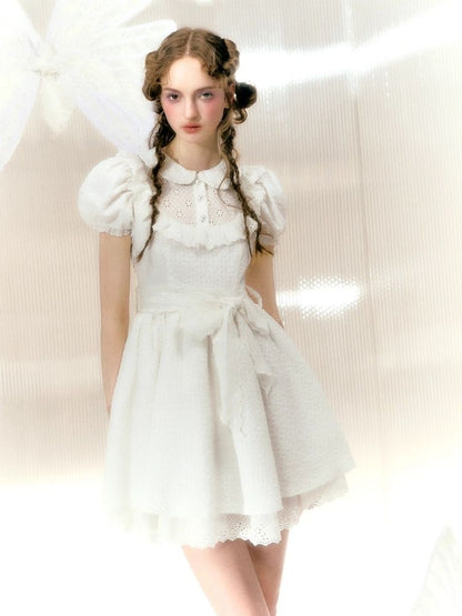 Lace Short Sleeve Doll Dress