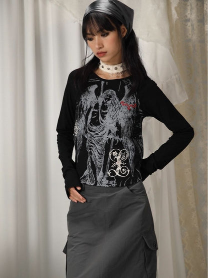 Punk Harajuku Print Long Sleeve T-Shirt