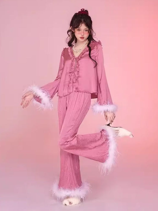 Satin Pajamas Homewear Set Pants