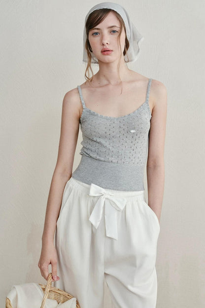Retro Lace Knitted Vest