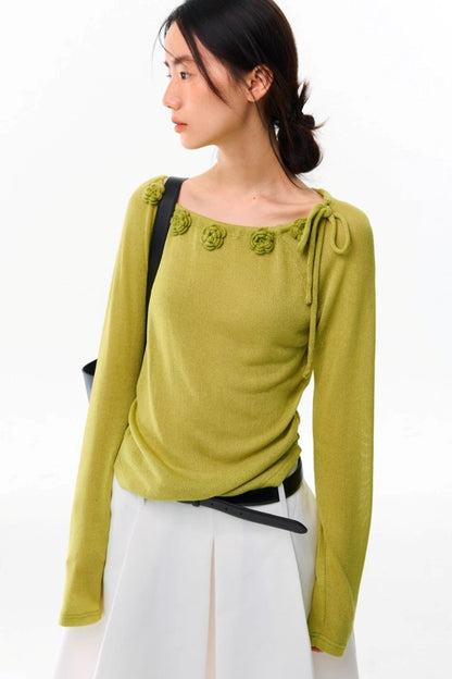 Flower Crochet Knit Top