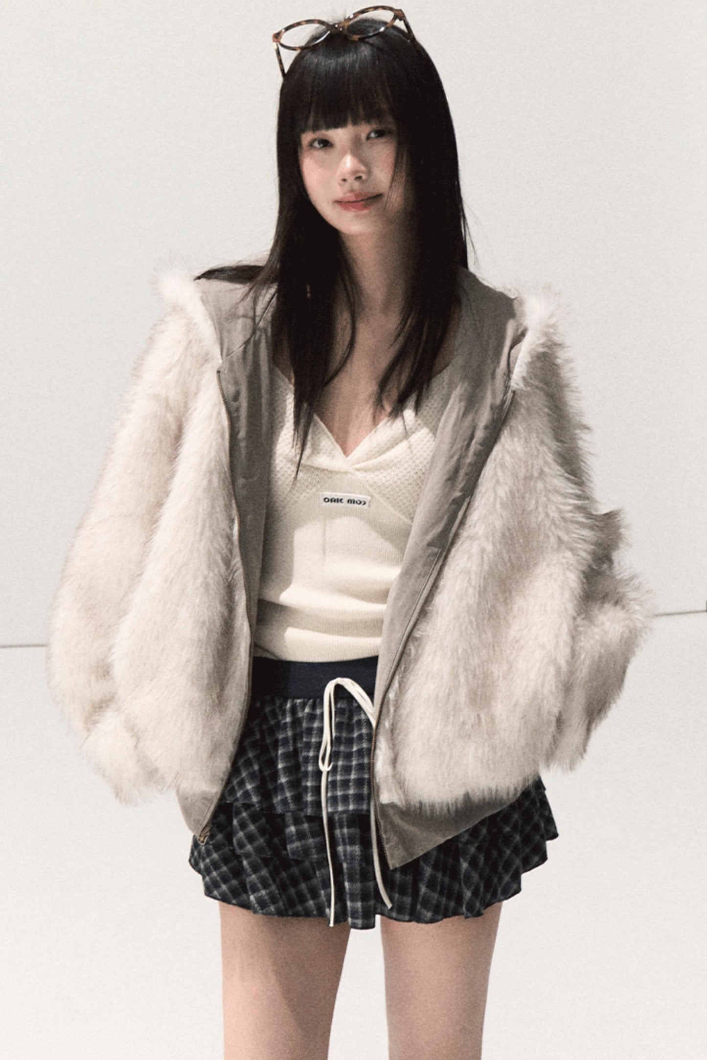 Shrine Plaid Woolen A-Line Skirt