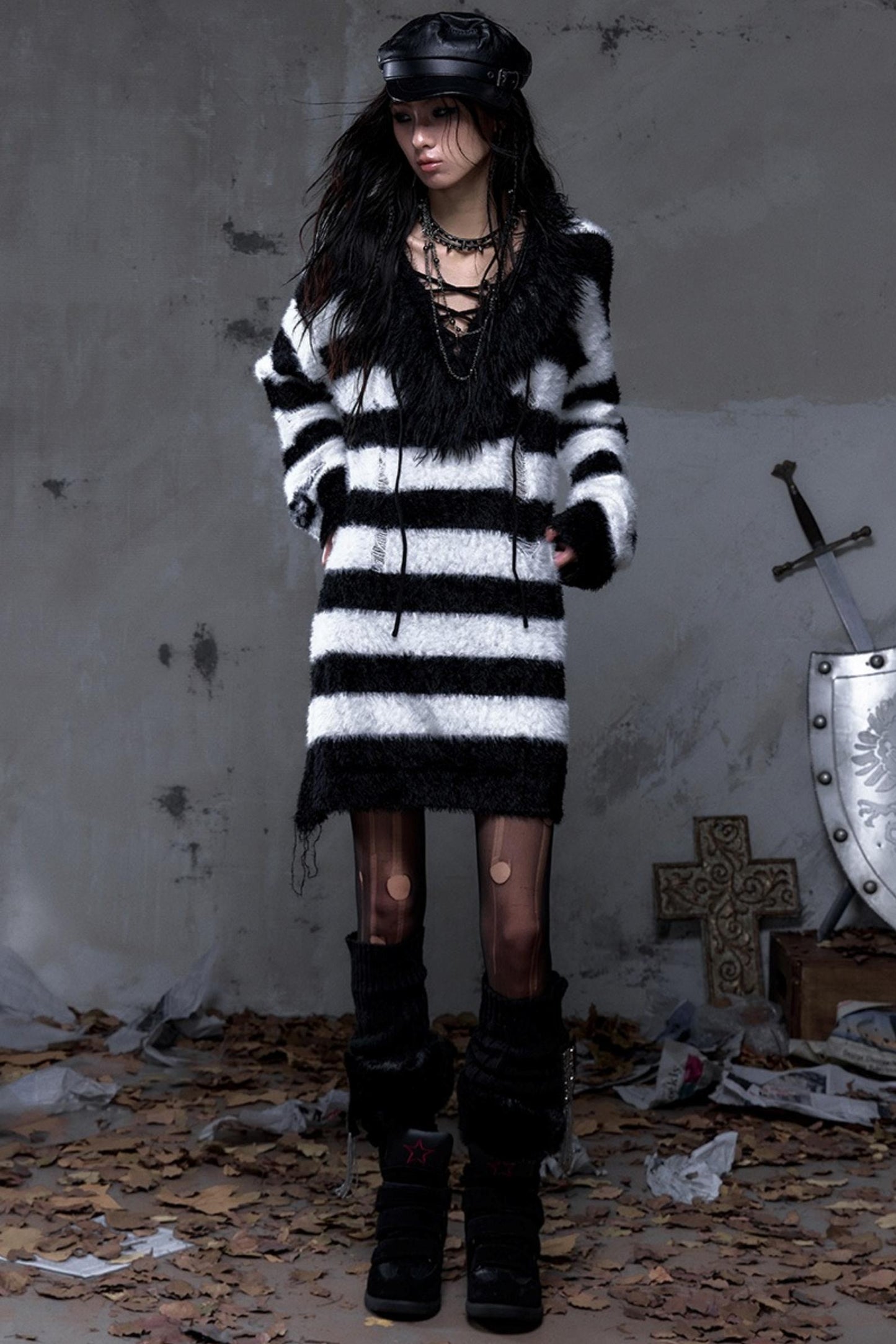 Vintage Street Punk Long Sweater