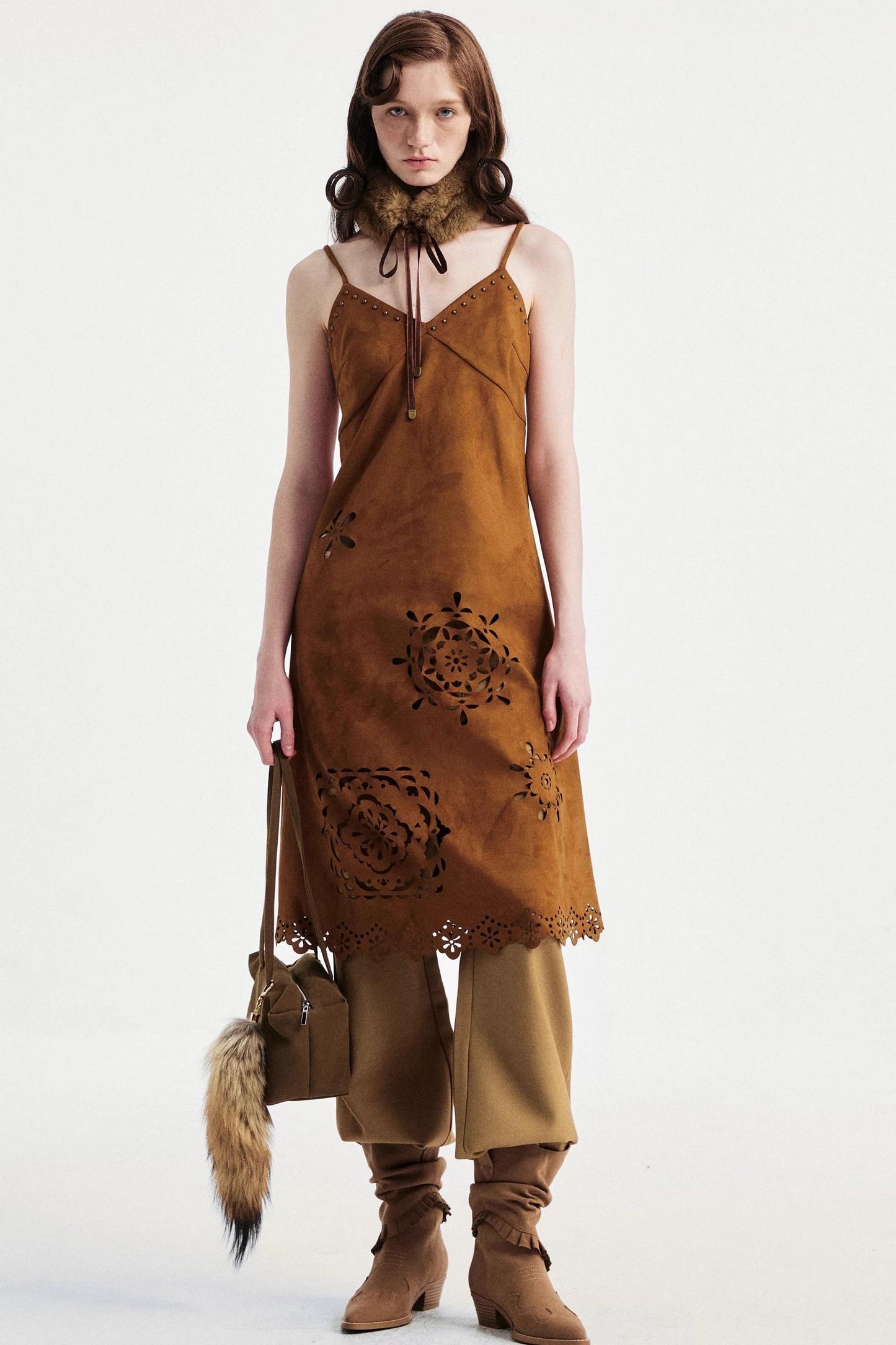 Khaki Tapered Flared Pants