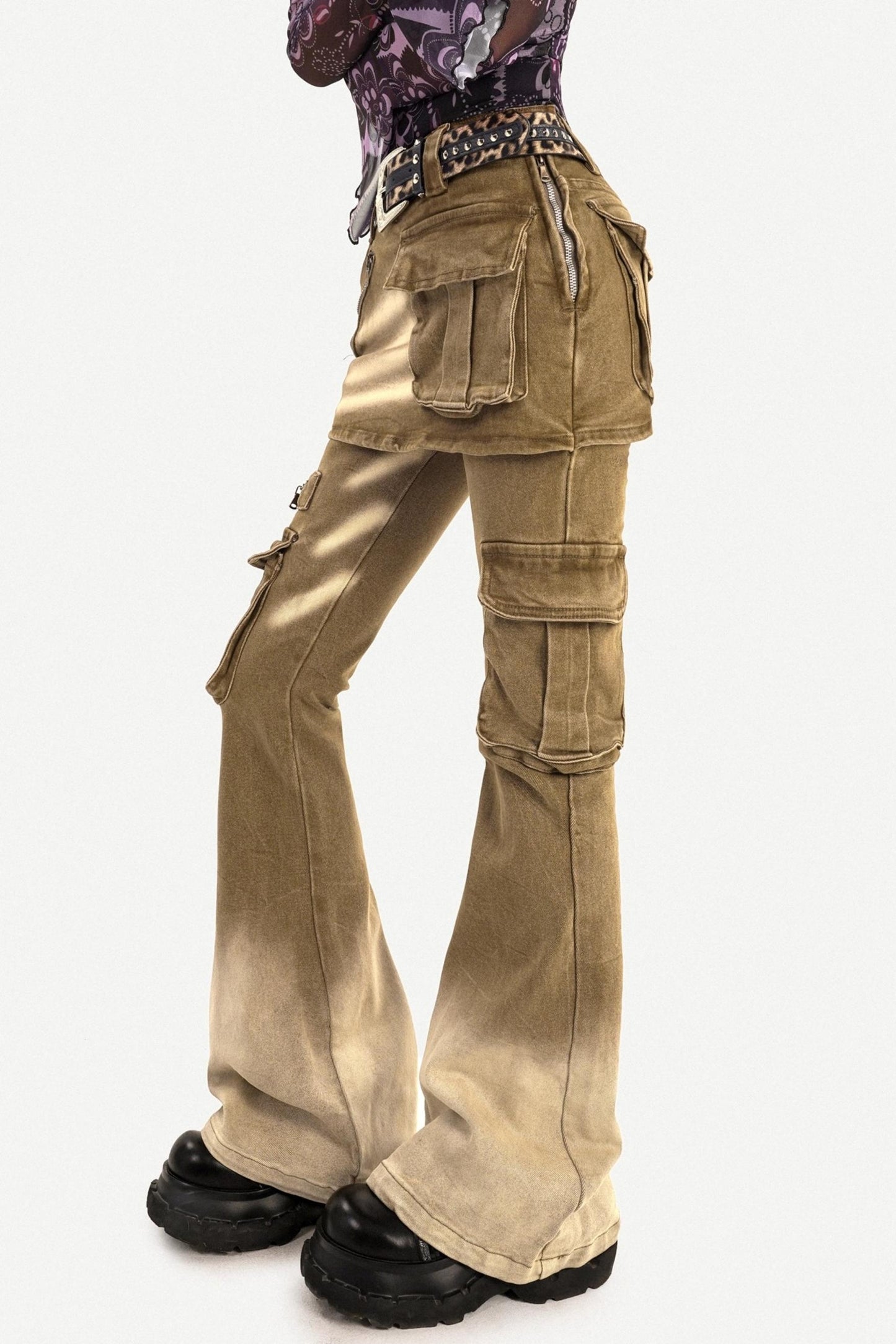 Retro Washed Flared Pants